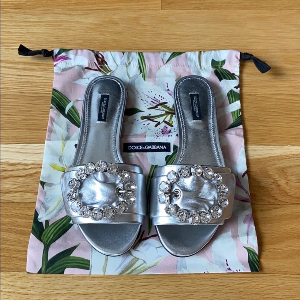 Dolce & Gabbana Sliders with Bejeweled Buckle